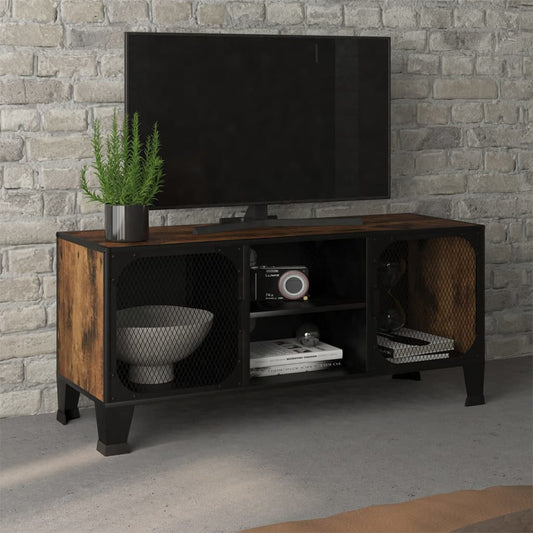 vidaXL TV Stand Media Unit Entertainment Center for Living Room Metal and MDF