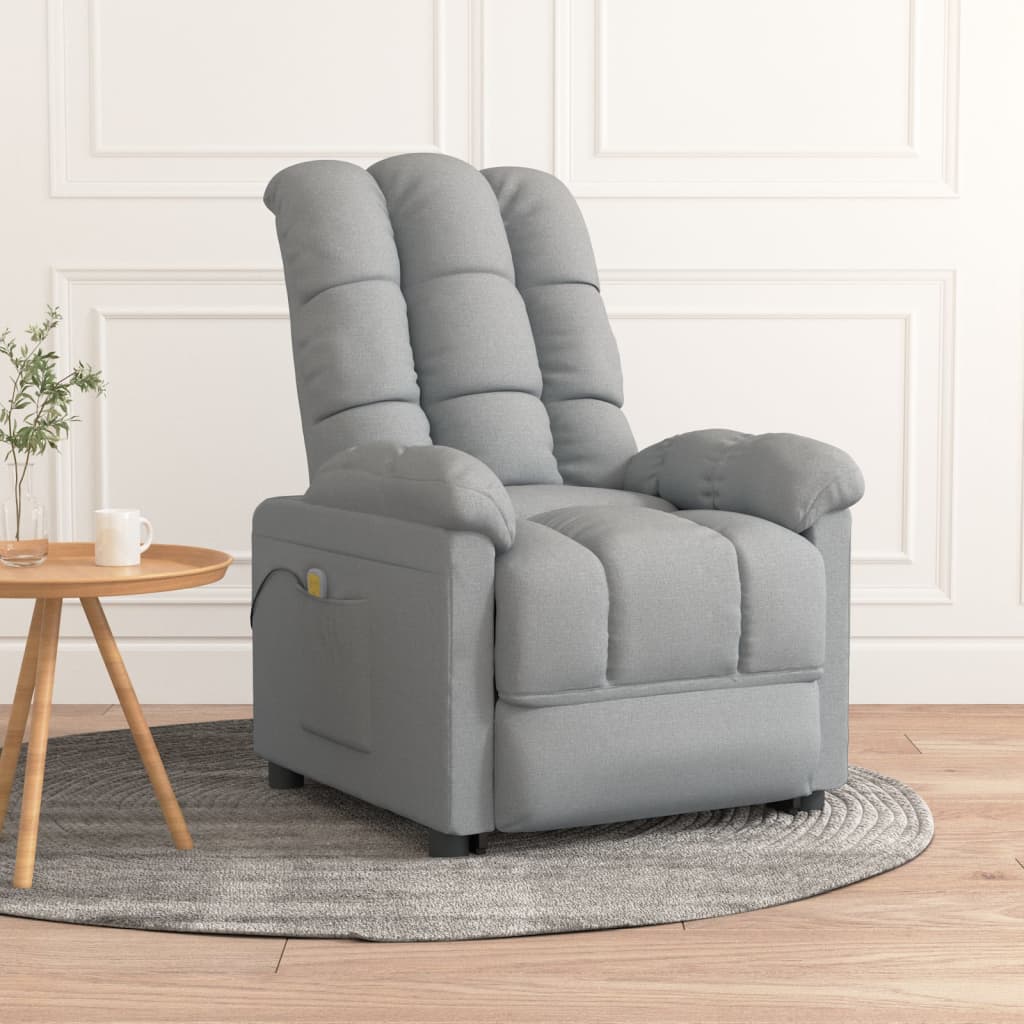 vidaXL Massage Recliner Electric Massaging Recliner Chair for Elderly Fabric
