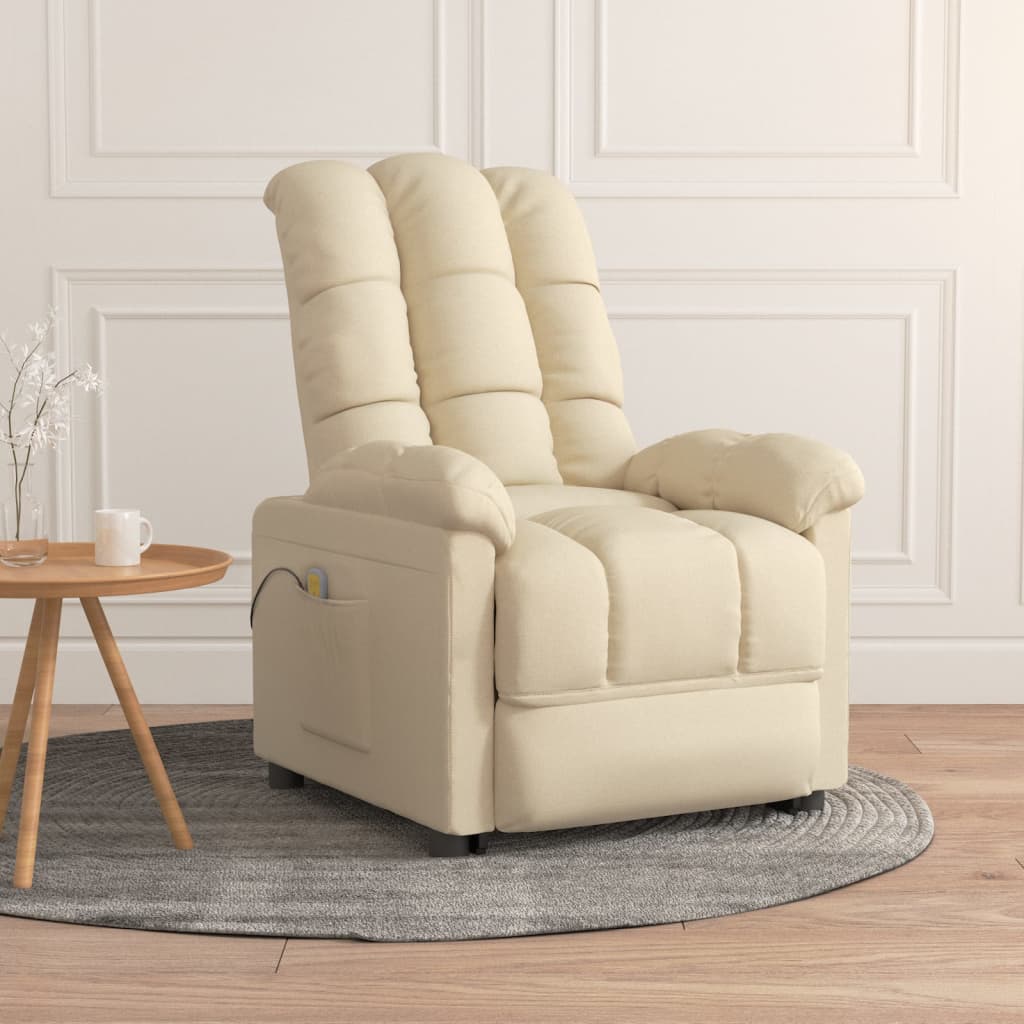 vidaXL Massage Recliner Electric Massaging Recliner Chair for Elderly Fabric